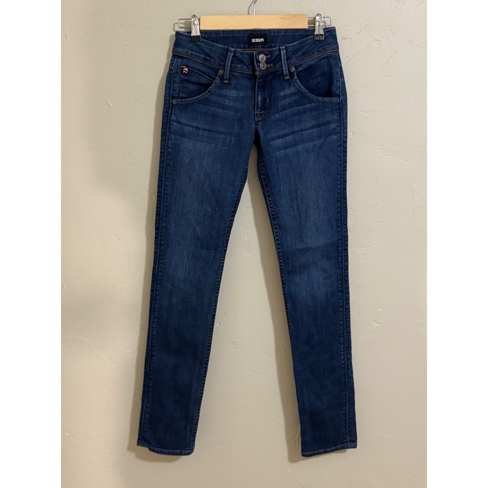 Hudson Jeans Womens 25 Collin Skinny Jeans Dark Wash